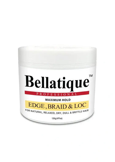 Bellatique Edge Braid Loc Gel, edge control gel, braid styling gel, loc gel strong hold, natural hair gel, frizz control hair gel, shine edge control, protective styles gel, 17.63 oz hair gel